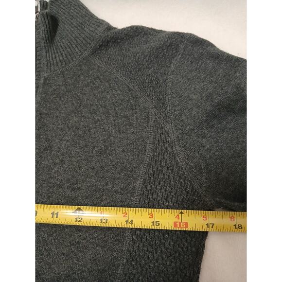 Eddy Bauer 1/4 Zip Sweater Pullover Knit Sz M Gray Stretch Preppy Office Layer - Picture 5 of 11